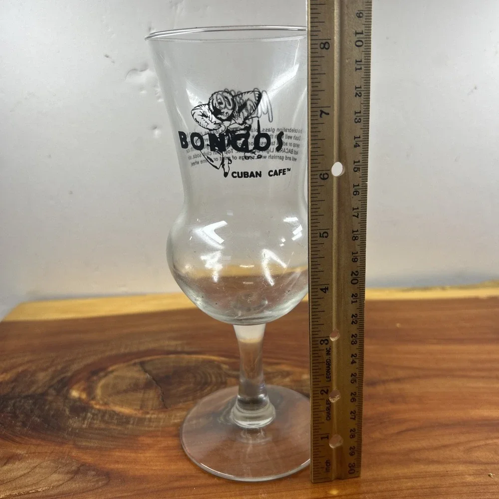 BONGOS Cuban Cafe Tall Glass Mojito Recipe Barware Miami Closed Restaurant HTF